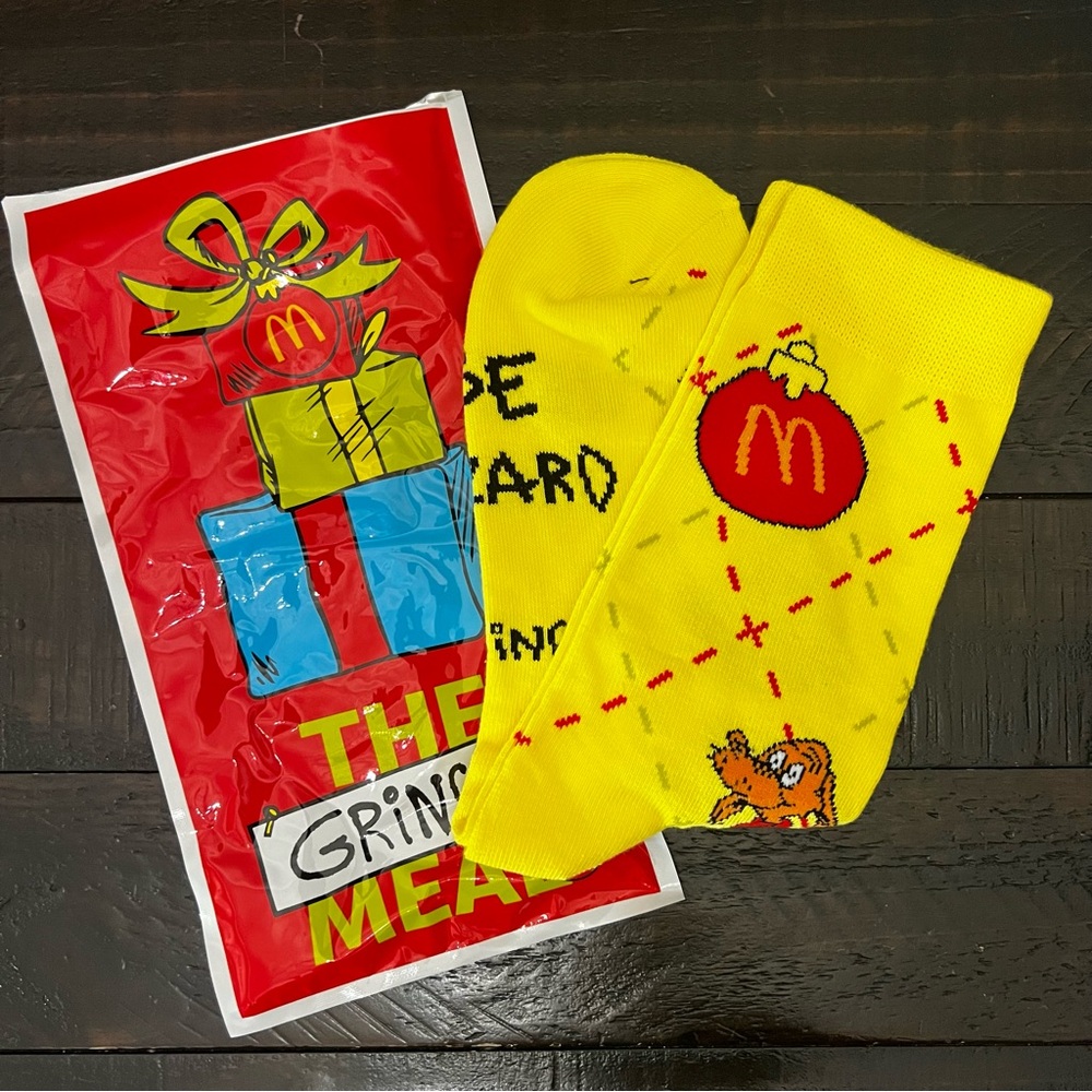 🆕 McDonald's Grinch Meal Socks Adult OS
